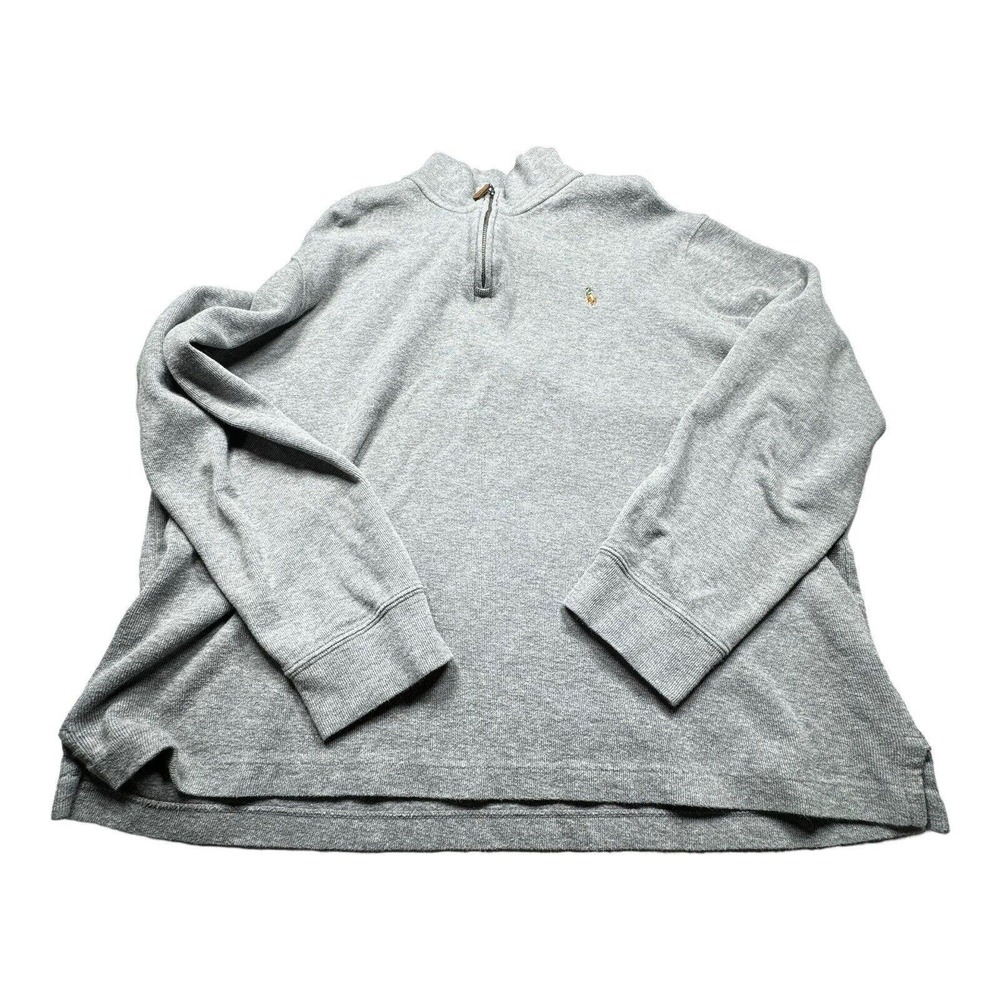 Polo Ralph Lauren Estate-Rib 1/4 Zip Pullover. L/S. XL. Gray.